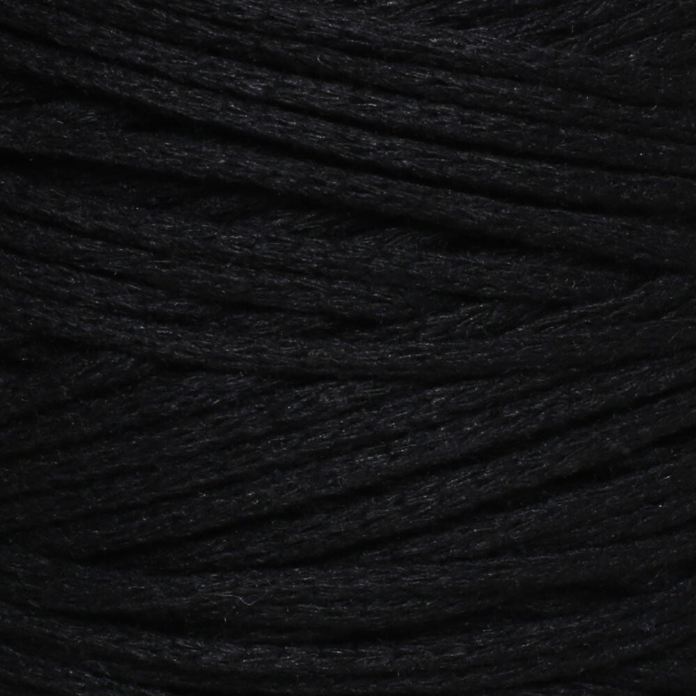 Loren Cotton Macrame Yarn, Black - R004