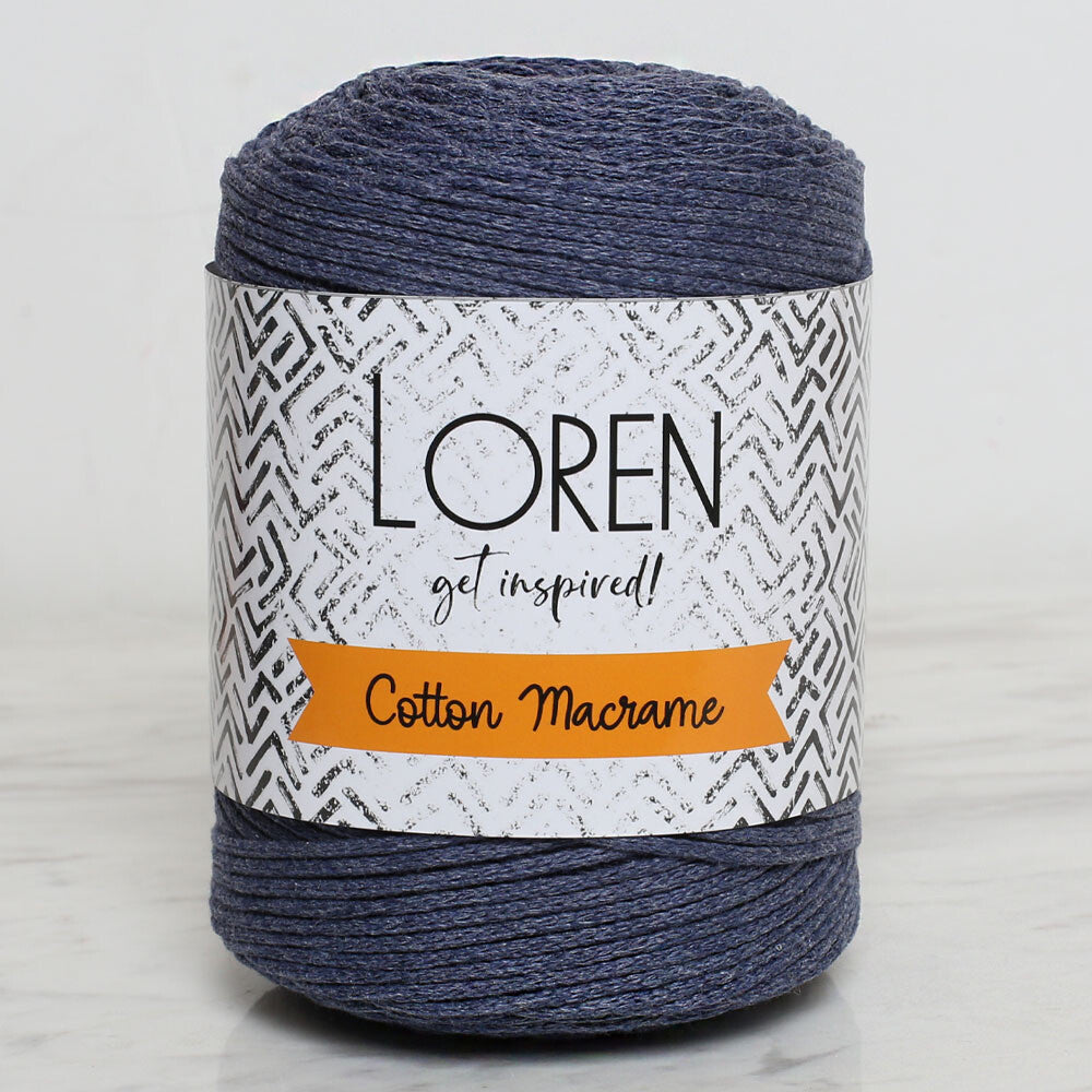 Loren Cotton Macrame Yarn, Jeans - R153