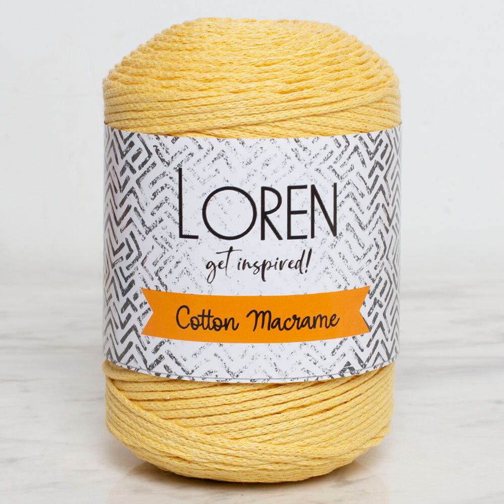Loren Cotton Macrame Yarn, Yellow - R086