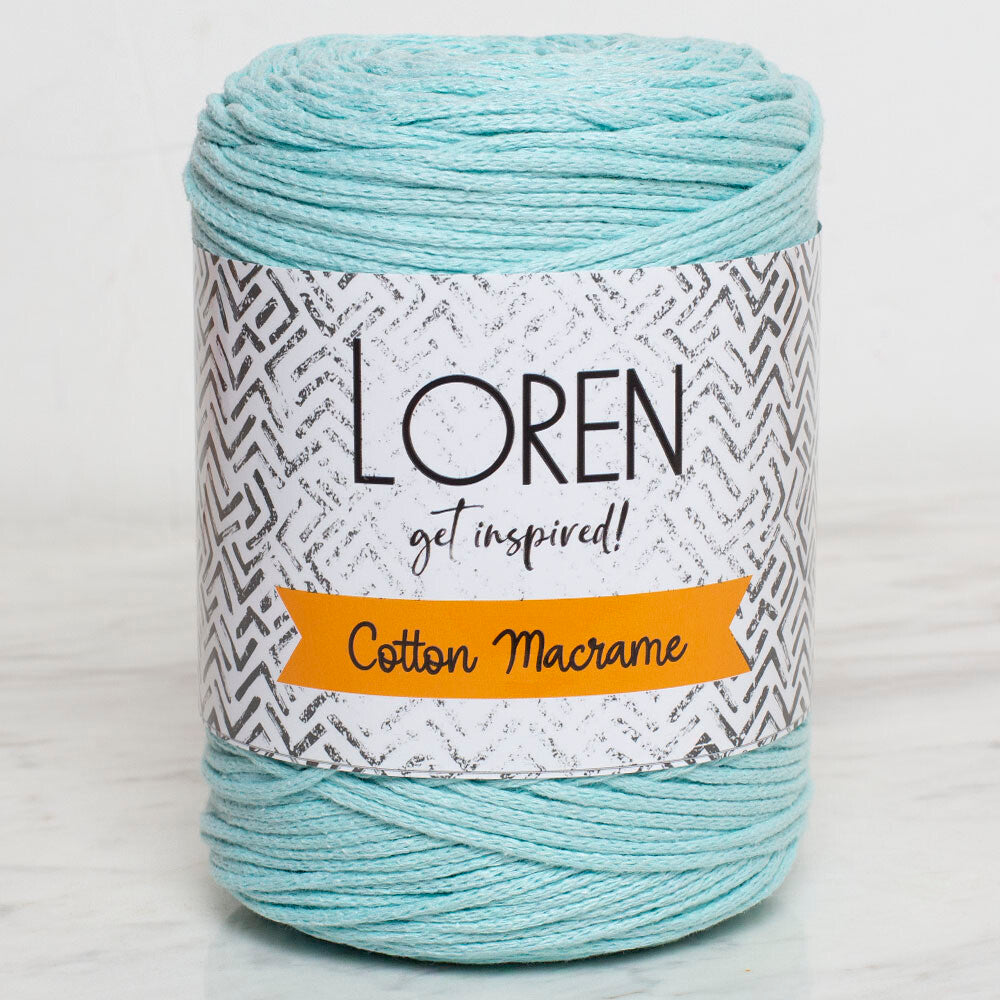 Loren Cotton Macrame Yarn, Cyan - R058