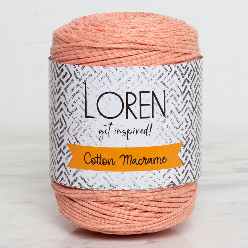 Loren Cotton Macrame Yarn, Pinkish Orange - R097