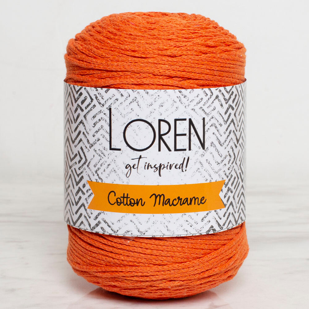 Loren Cotton Macrame Yarn, Orange - R096