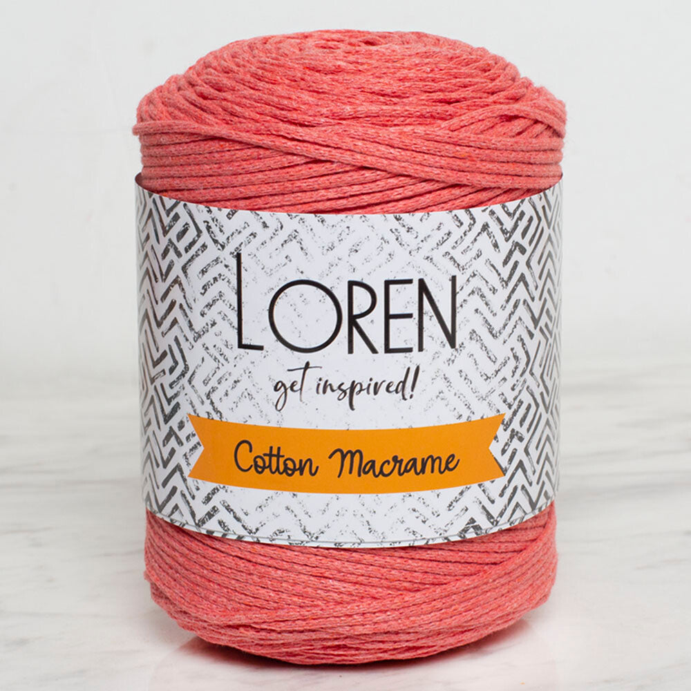 Loren Cotton Macrame Yarn, Vermilion - R155