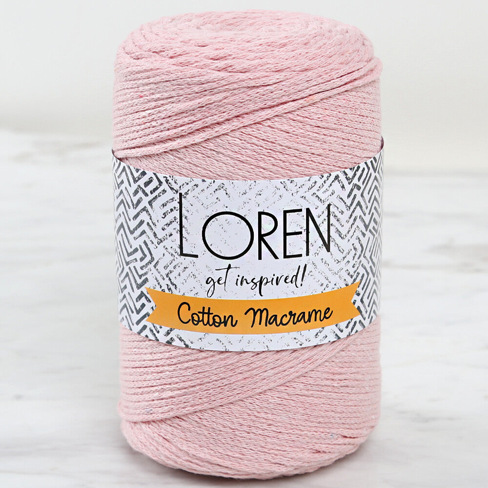 Loren Cotton Macrame Yarn, Powder Pink - L037