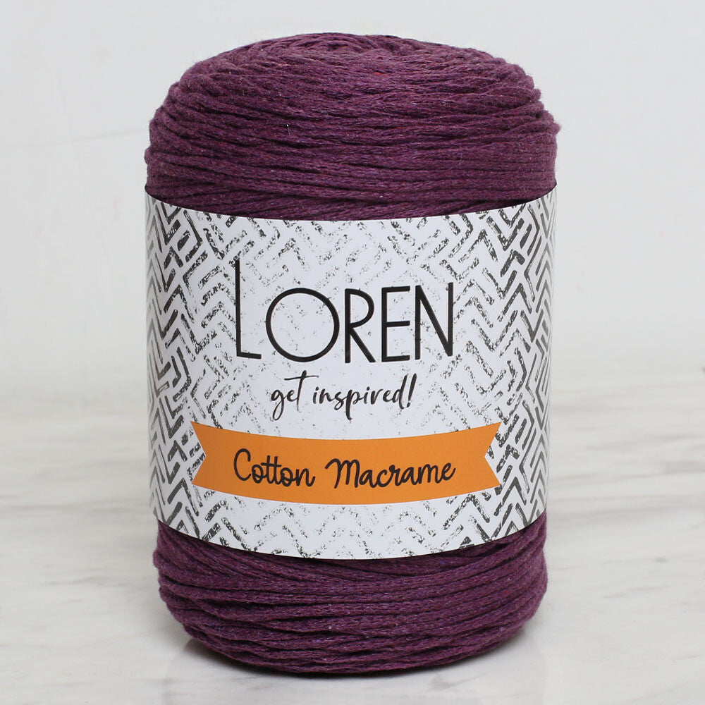 Loren Cotton Macrame Yarn, Aubergine - R093