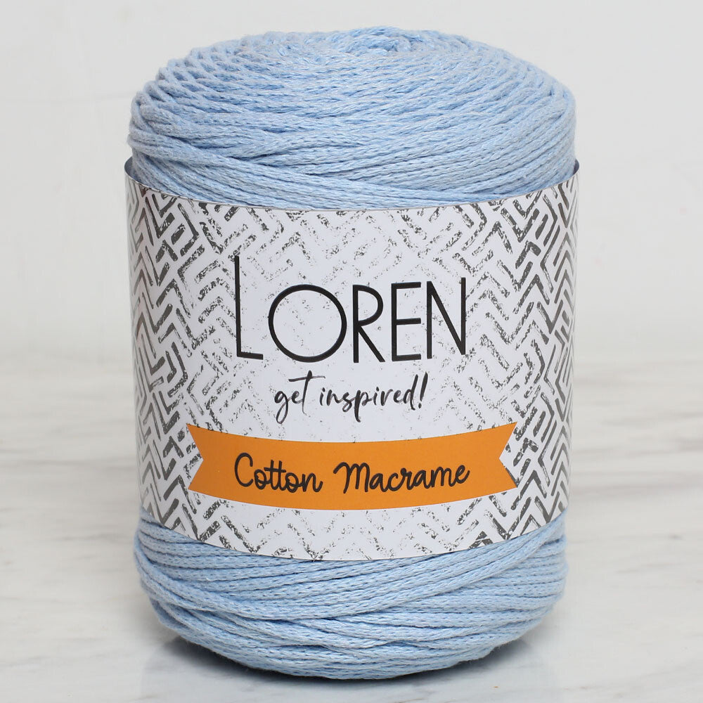 Loren Cotton Macrame Yarn, Baby Blue - R051