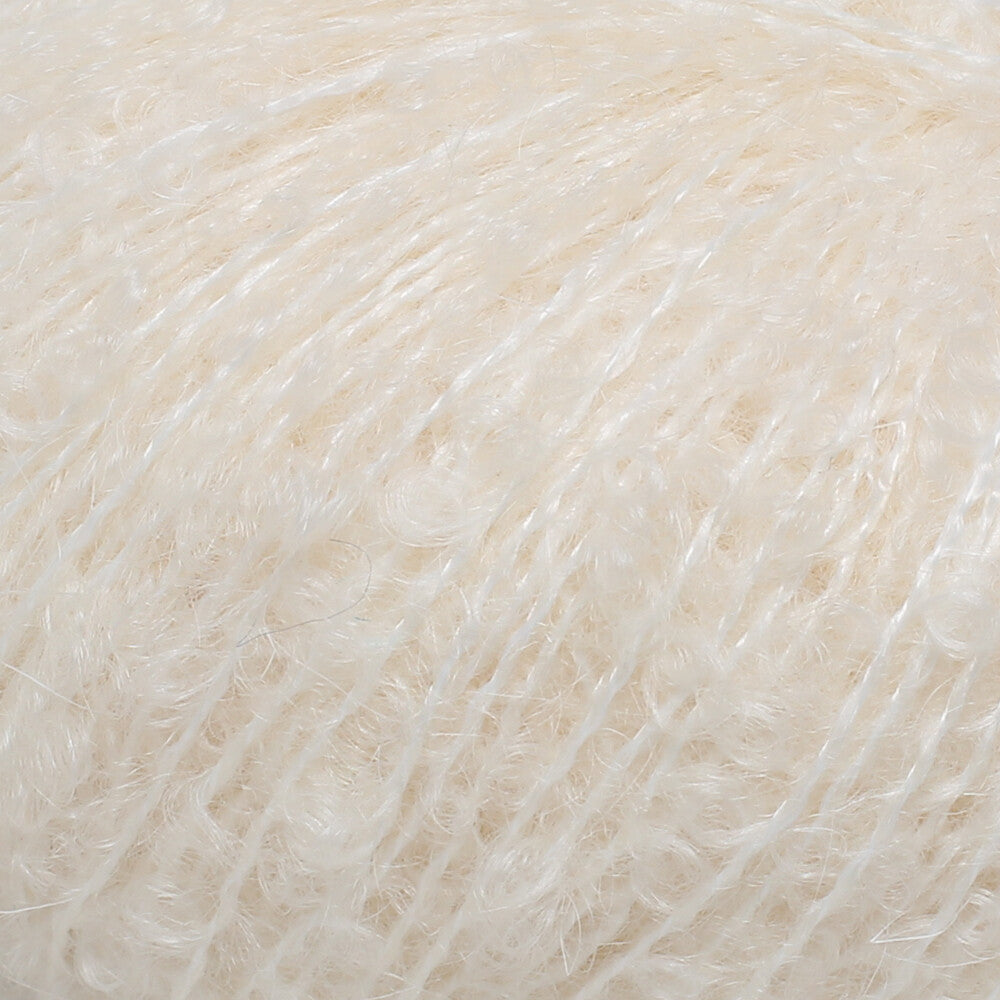 La Mia 50 Gr Alpaca Boucle Yarn, Light Cream - L301