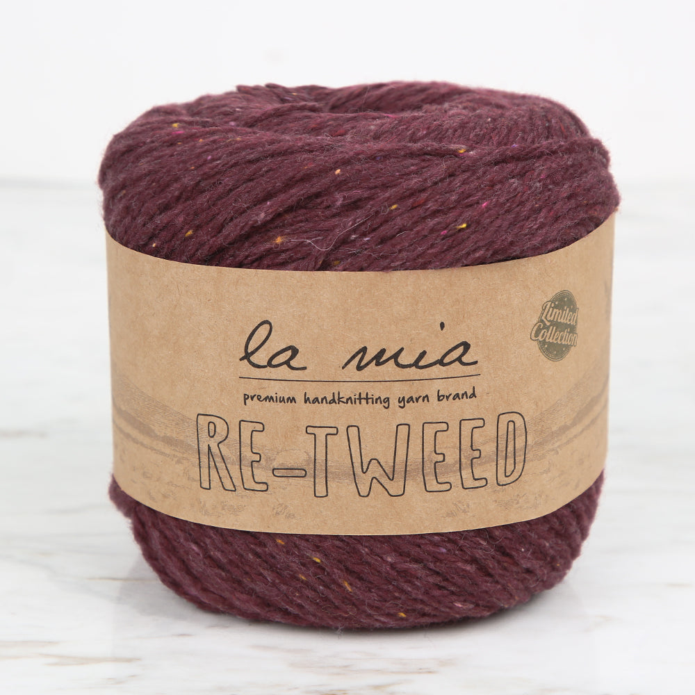 La Mia Re-Tweed Melange Yarn, Claret - L189