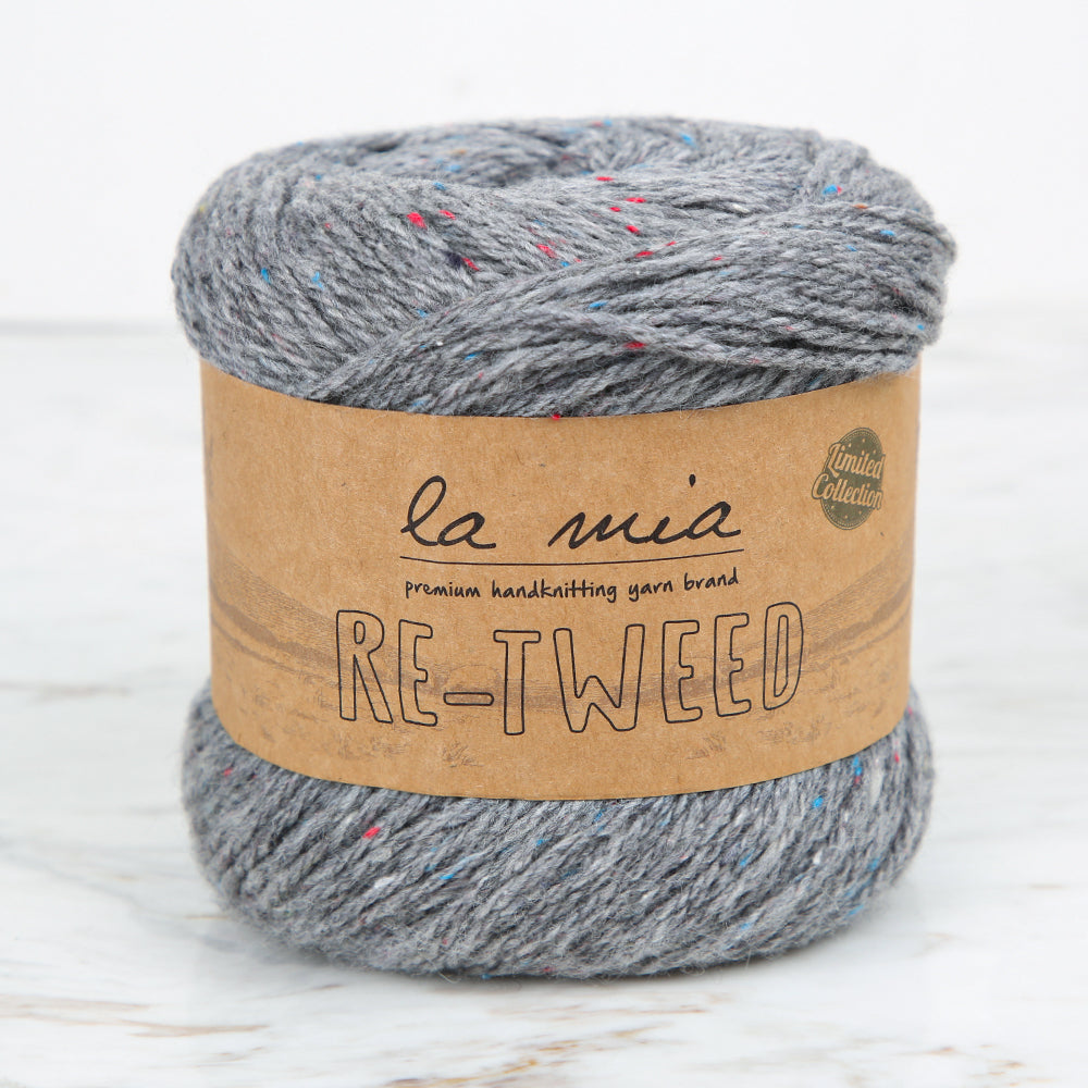 La Mia Re-Tweed Melange Yarn, Grey - L149