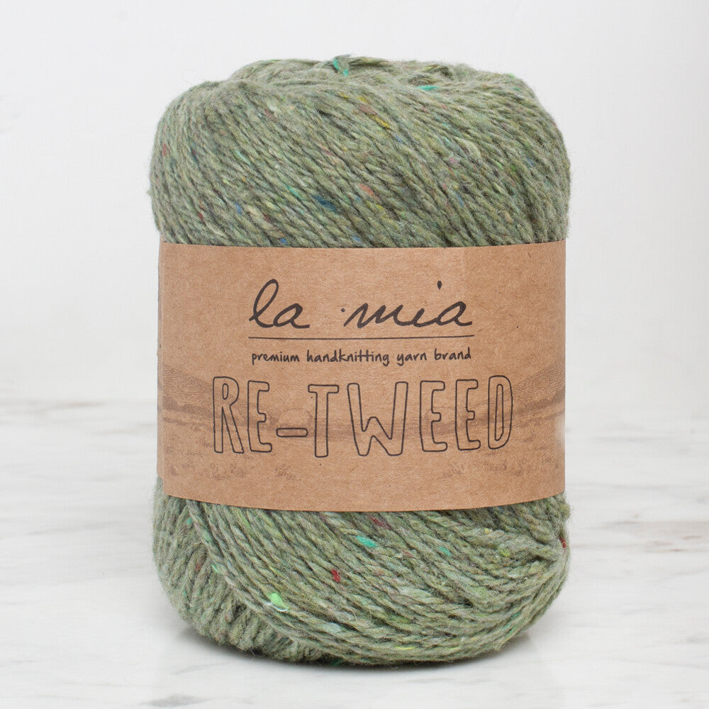 La Mia Re-Tweed Melange Yarn, Green - L173