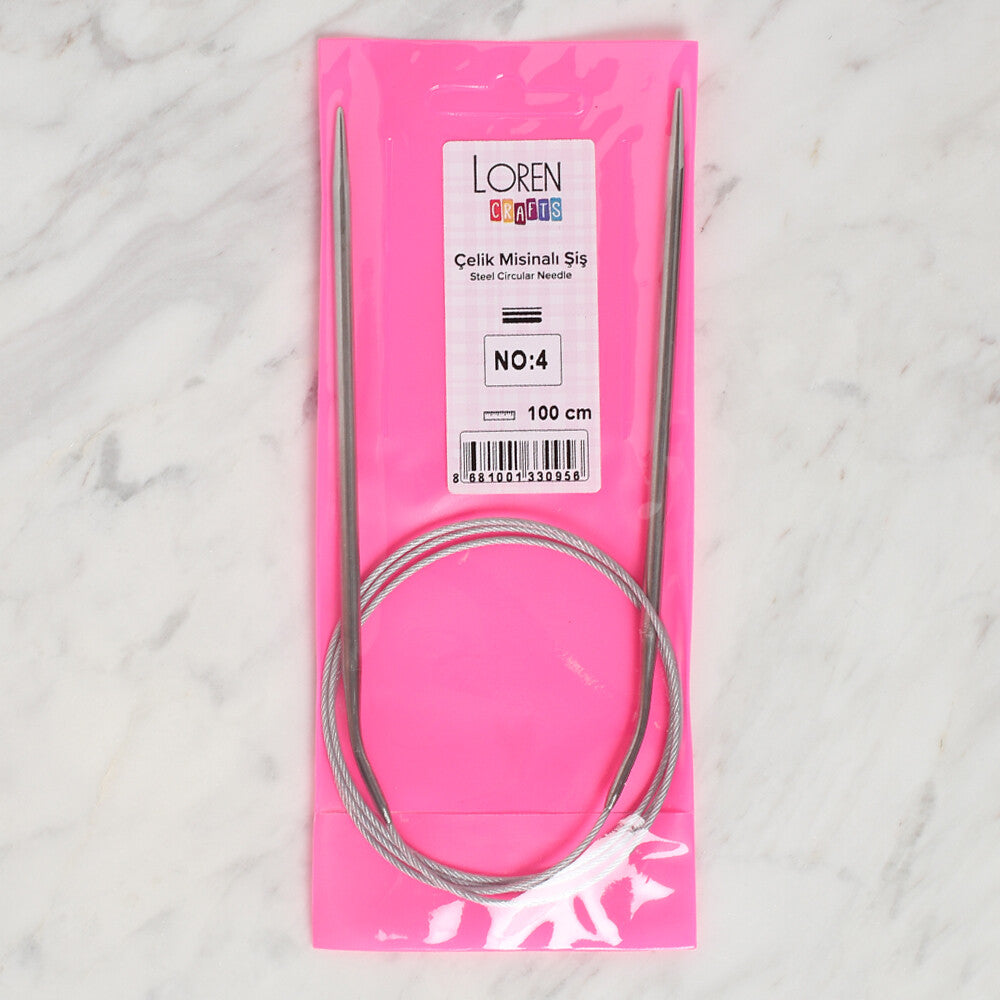 Loren Crafts 4mm 100 cm Steel Circular Knitting Needles