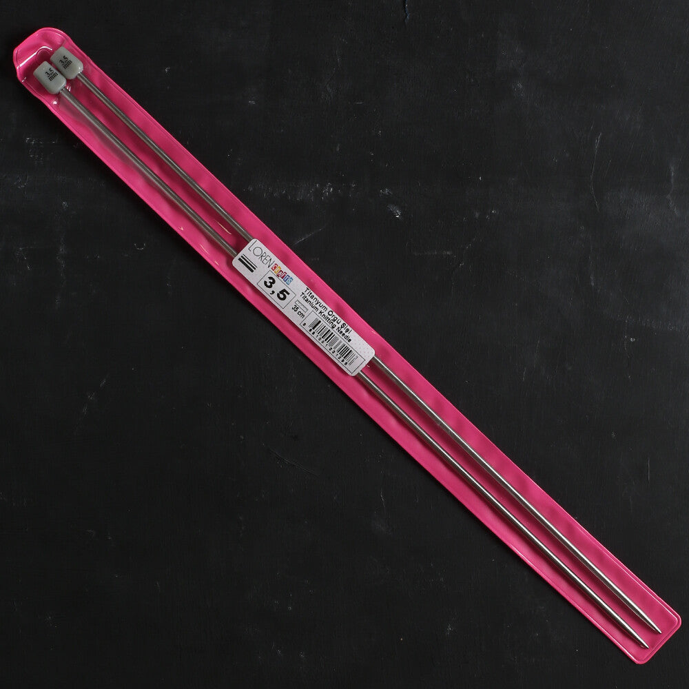 Loren Crafts 3.5mm 35 cm Titanium Knitting Needle