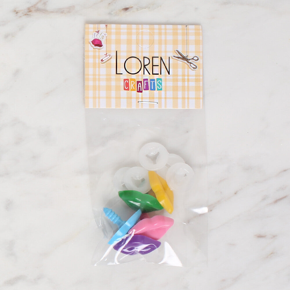 Loren Crafts 5 Pcs Amigurumi Locked Lips, Assorted Colors
