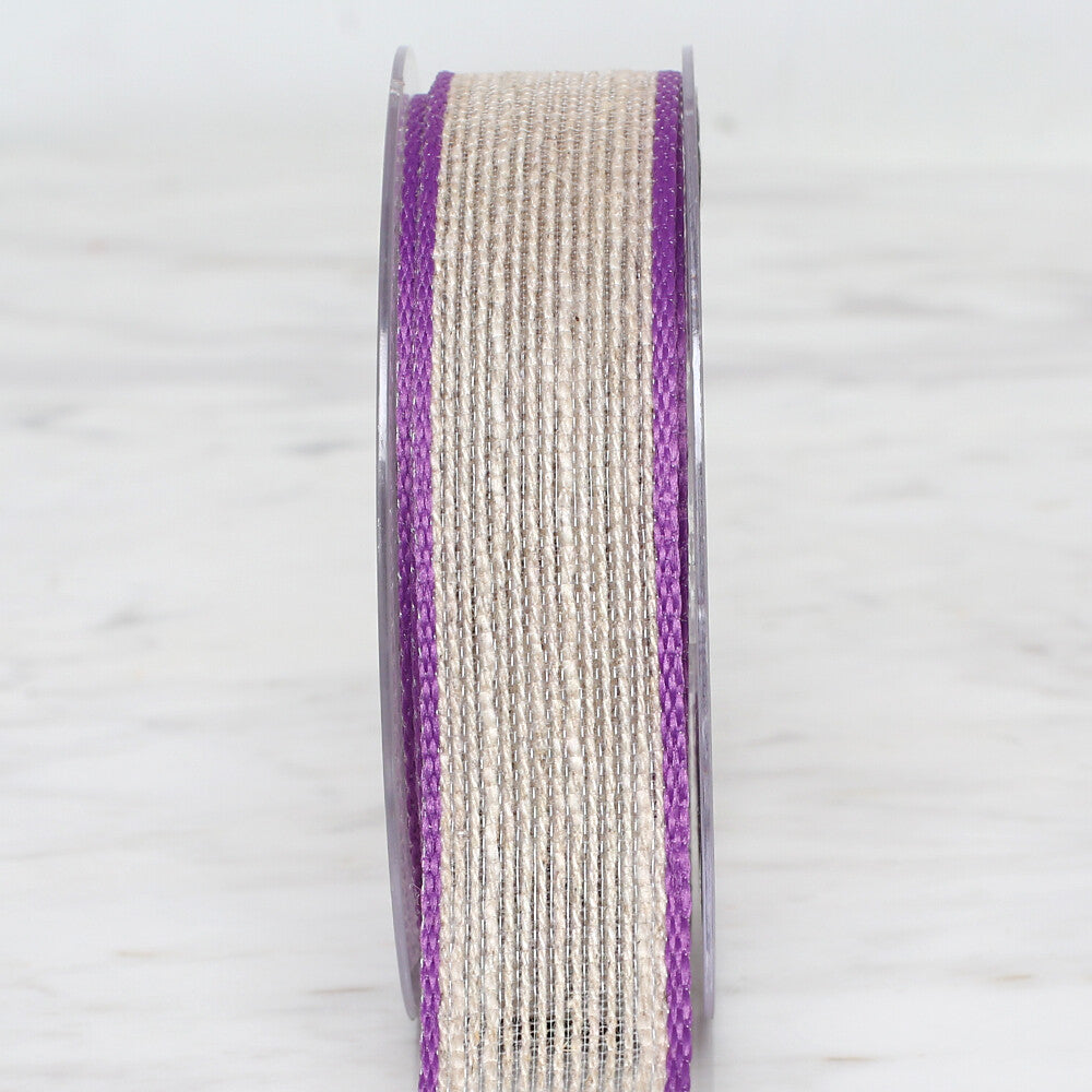 Ulutaş 2.5 cm 10 m Linen Ribbon, Lilac