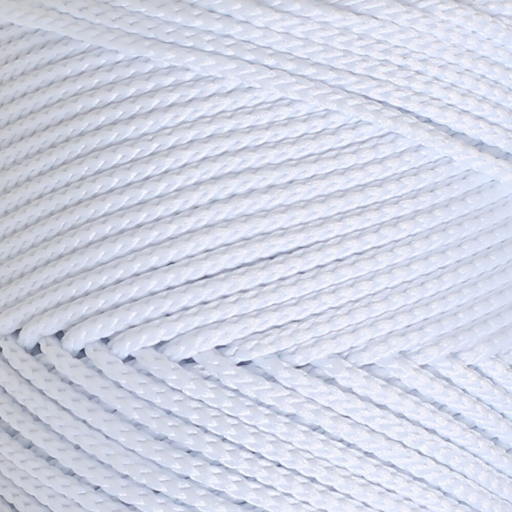 Loren Polyester Soft Macrame Optik Yarn, White - LM001