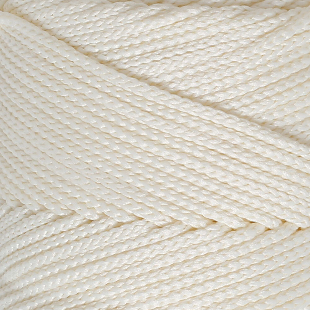 Loren Polyester Soft Macrame Yarn, Cream - LM003