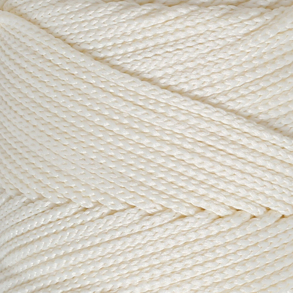 Loren Polyester Soft Macrame Yarn, Cream - LM003