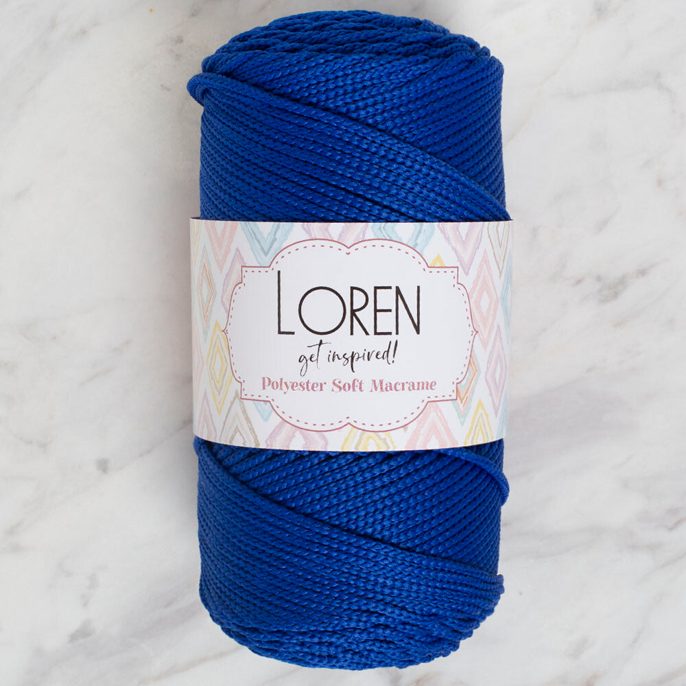 Loren Polyester Soft Macrame Yarn, Saxe Blue - LM029