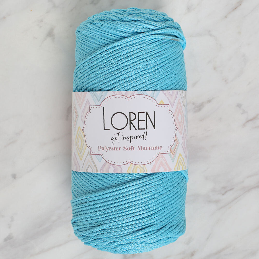 Loren Polyester Soft Macrame Yarn, Turqoise - LM045