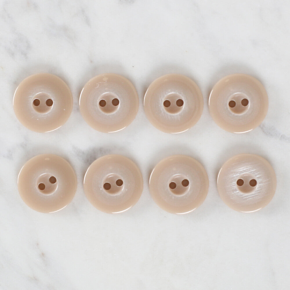 Loren Crafts 8 Pack Button, Beige - 1153