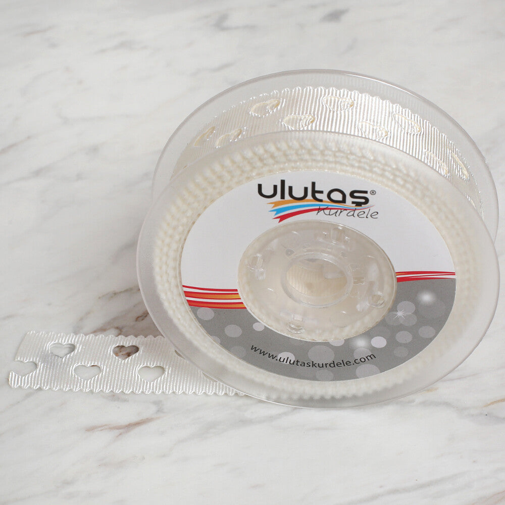Ulutaş 2.5 cm 20 m Satin Ribbon, Cream