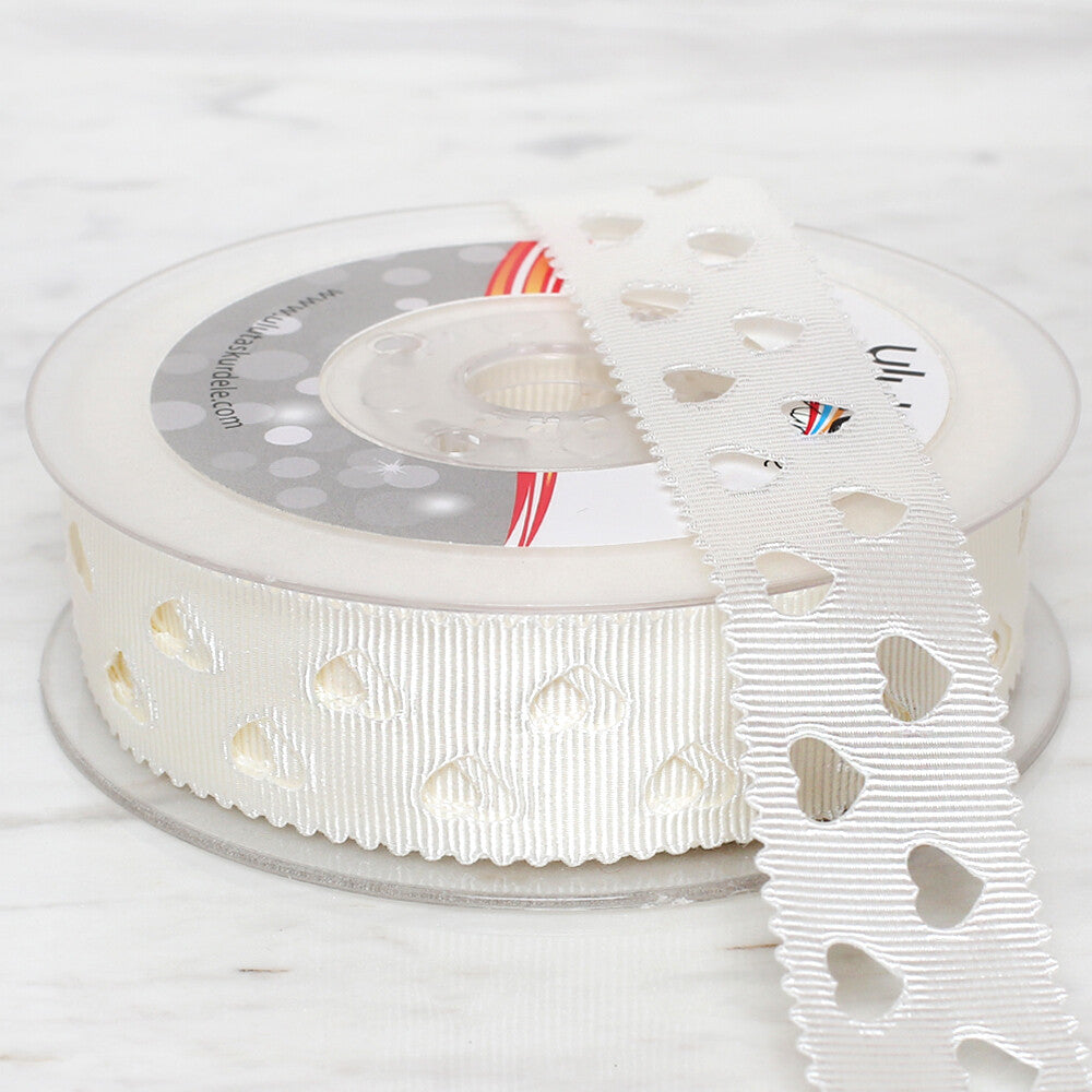 Ulutaş 2.5 cm 20 m Satin Ribbon, Cream