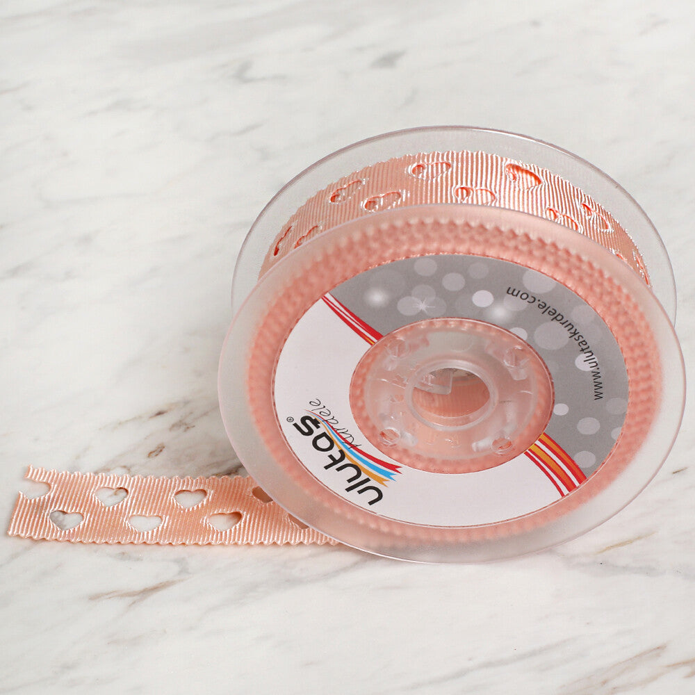 Ulutaş 2.5 cm 20 m Satin Ribbon, Salmon