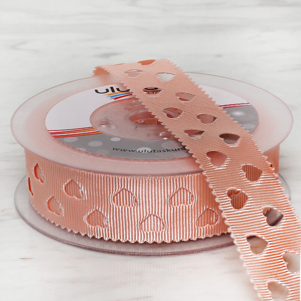 Ulutaş 2.5 cm 20 m Satin Ribbon, Salmon