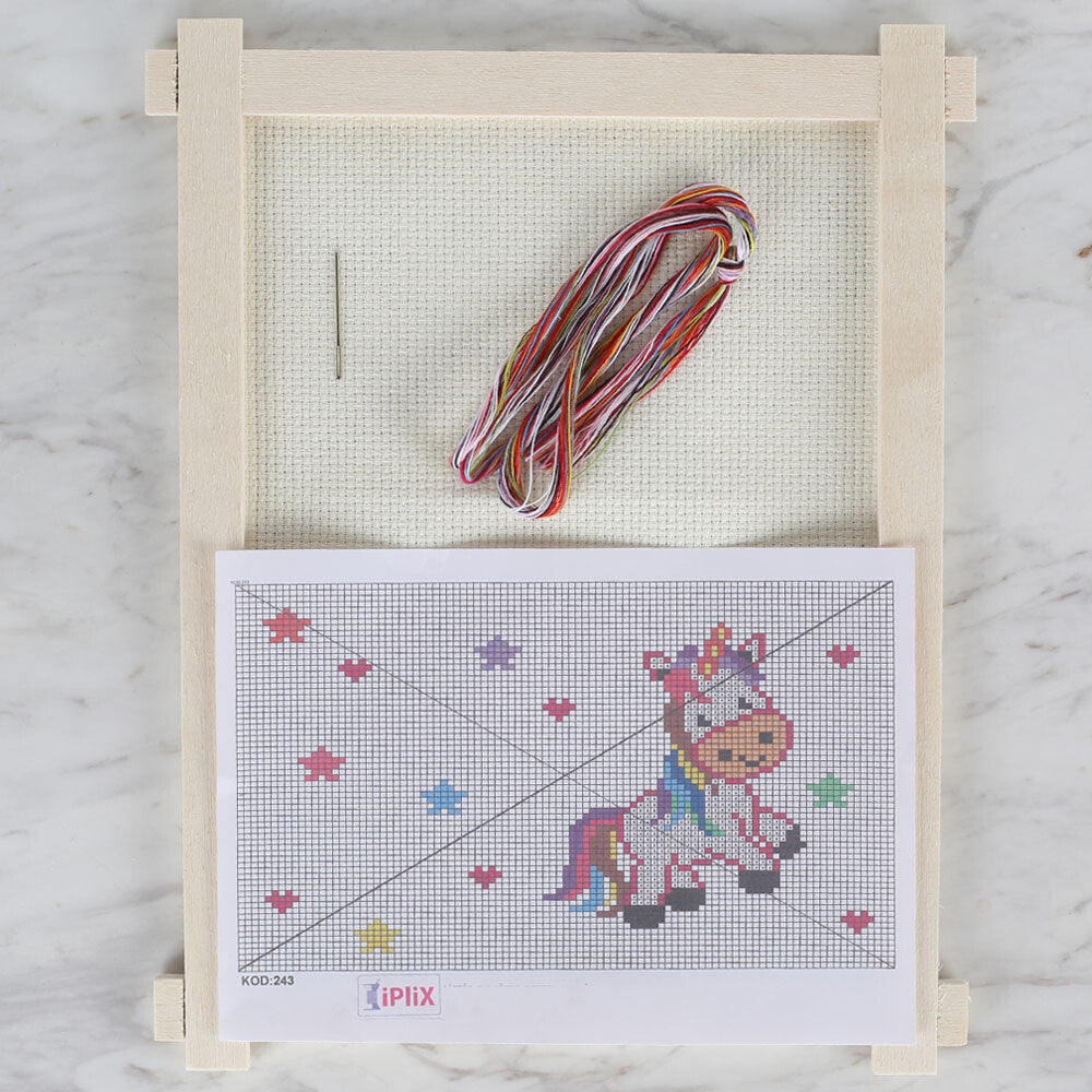 Loren Cross Stitch Kit, Unicorn - 243
