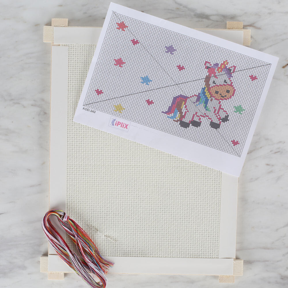 Loren Cross Stitch Kit, Unicorn - 243