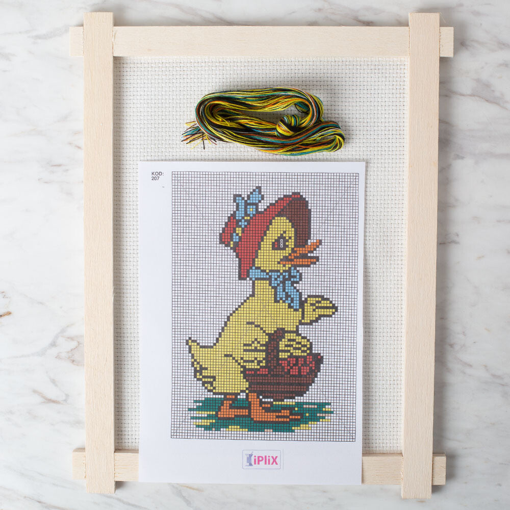 Loren Cross Stitch Kit, Duck with a Basket - 207