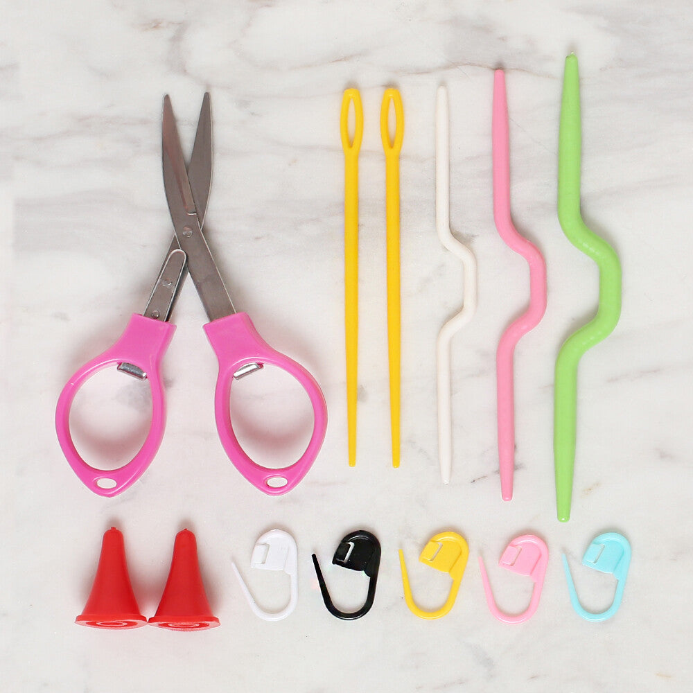 Loren Crochet Hook and Knitting Accessories Set with Case