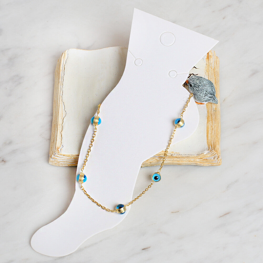 Loren 25 pcs Jewelry (Anklet) Card, White