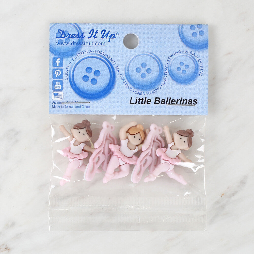 Dress It Up Creative Button Assortment, Little Ballerinas - 6954