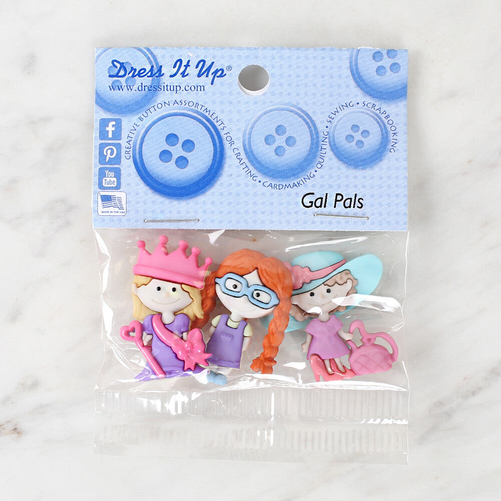 Dress It Up Creative Button Assortment, Gal Pals - 6550