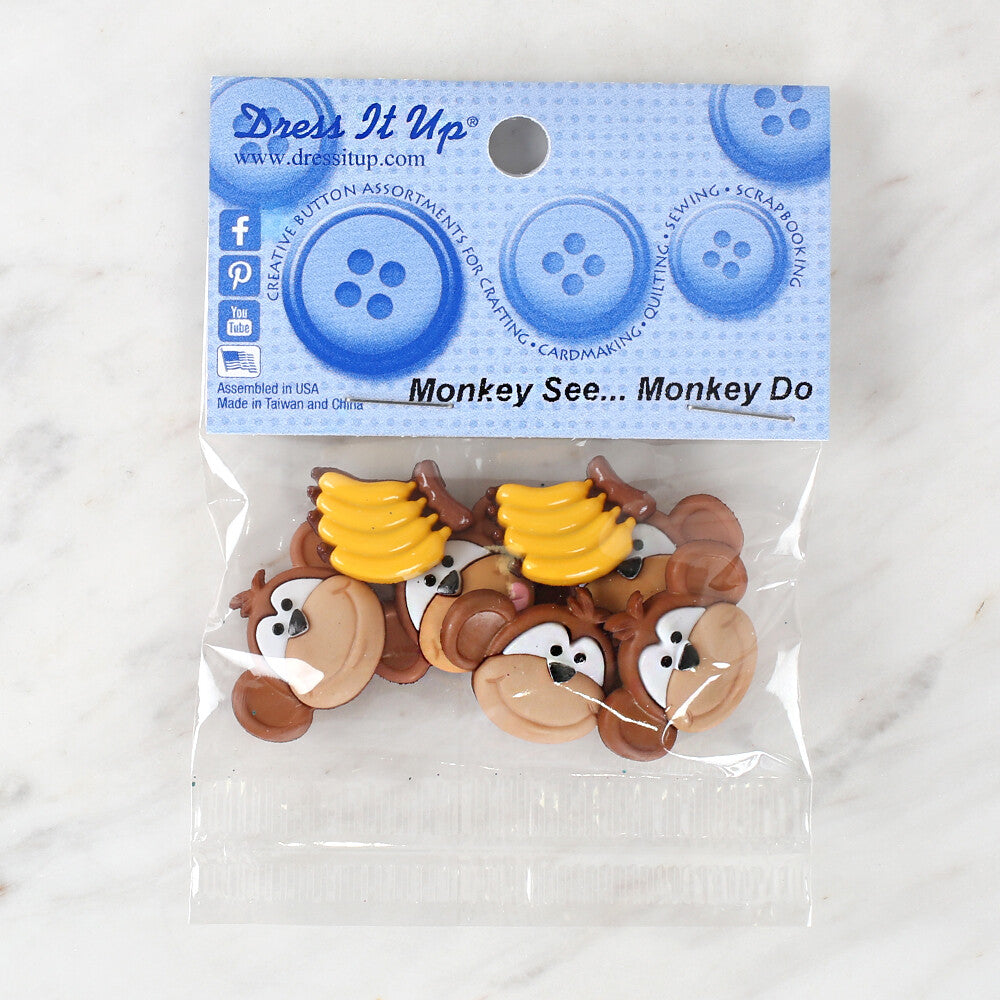 Dress It Up Creative Button Assortment, Monkey See... Monkey Do - 5802