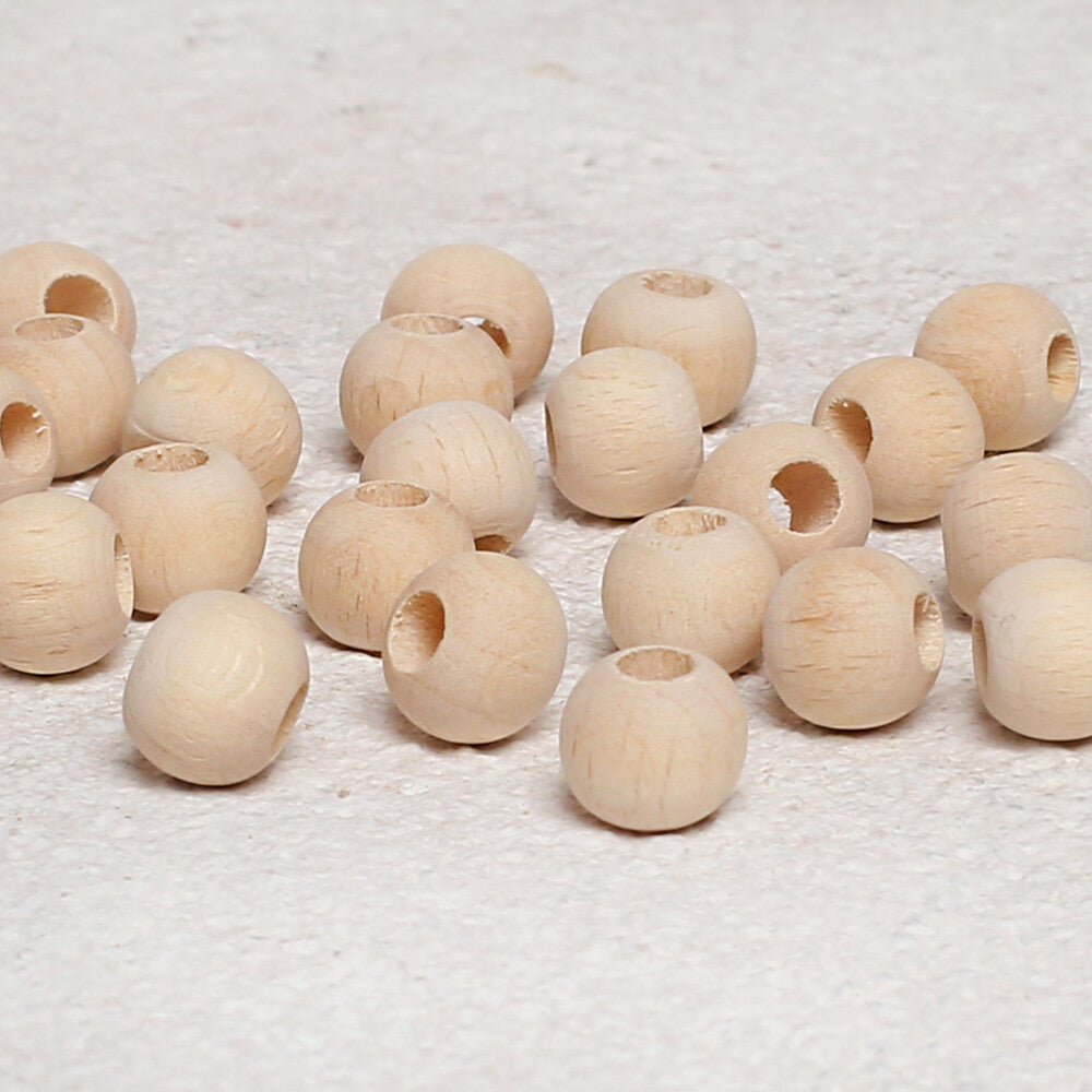 Loren Crafts 100 pcs 10mm Raw Wooden Bead, Round 