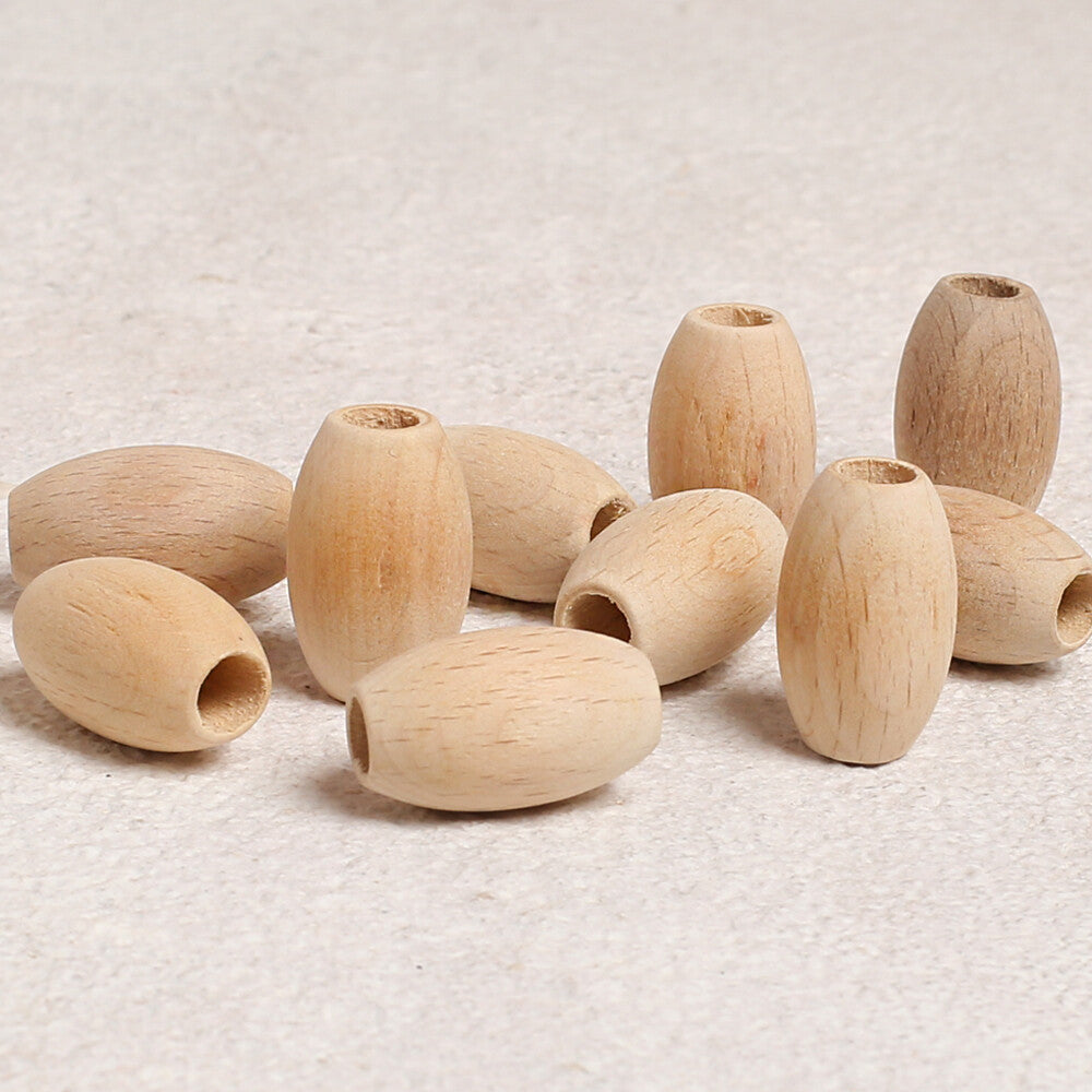 Loren Crafts 10 pcs 30mm Raw Wooden Bead, Oval