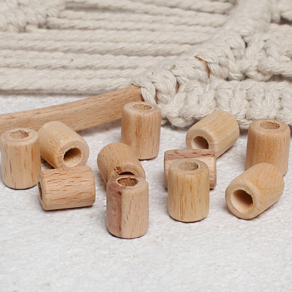 Loren Crafts 10 pcs 16mm Raw Wooden Bead, Pipe