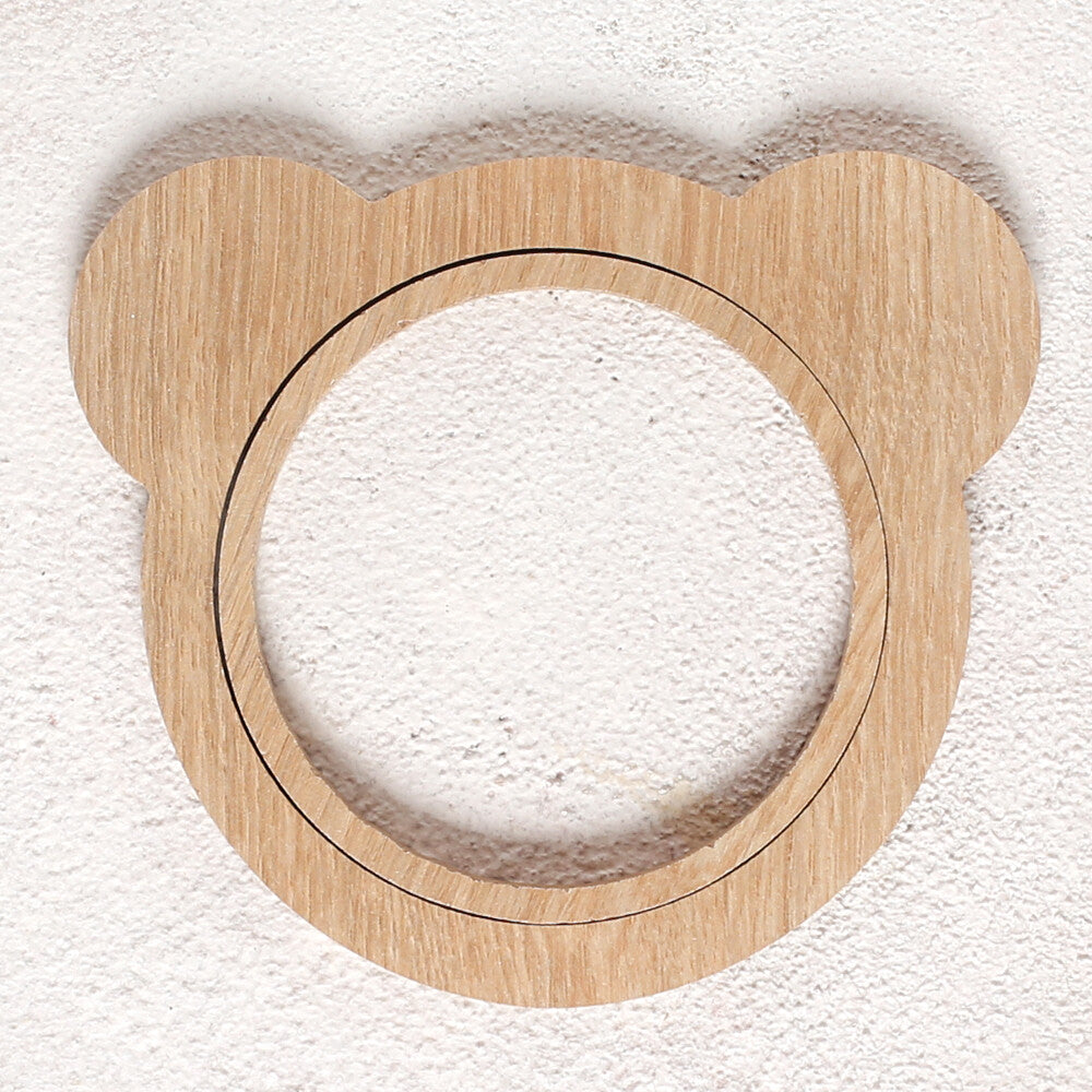 Loren Crafts Teddy Bear Shaped Wooden Embroidery Hoop