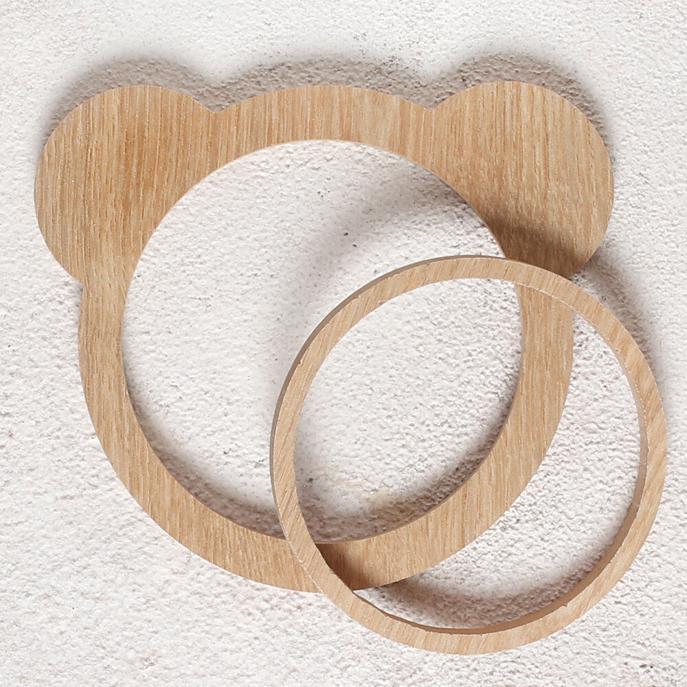 Loren Crafts Teddy Bear Shaped Wooden Embroidery Hoop