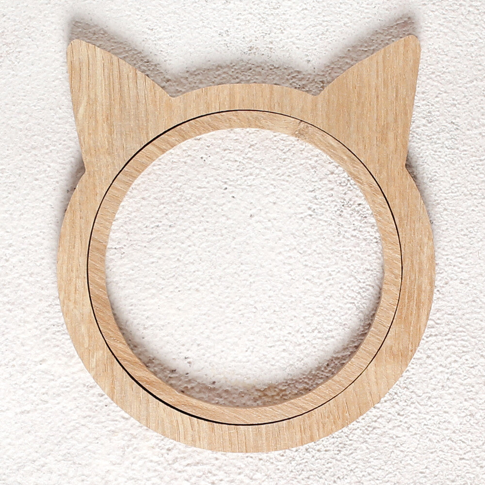 Loren Crafts Cat Shaped Wooden Embroidery Hoop
