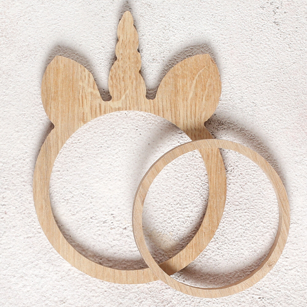 Loren Crafts Unicorn Shaped Wooden Embroidery Hoop