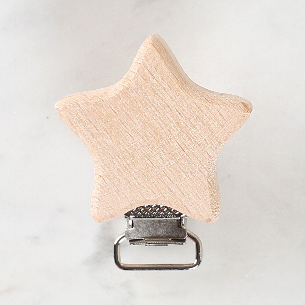 Loren Crafts Star Shaped Wooden Pacifier Clip