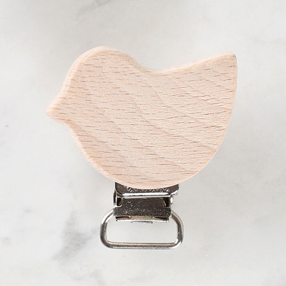 Loren Crafts Bird Shaped Wooden Pacifier Clip