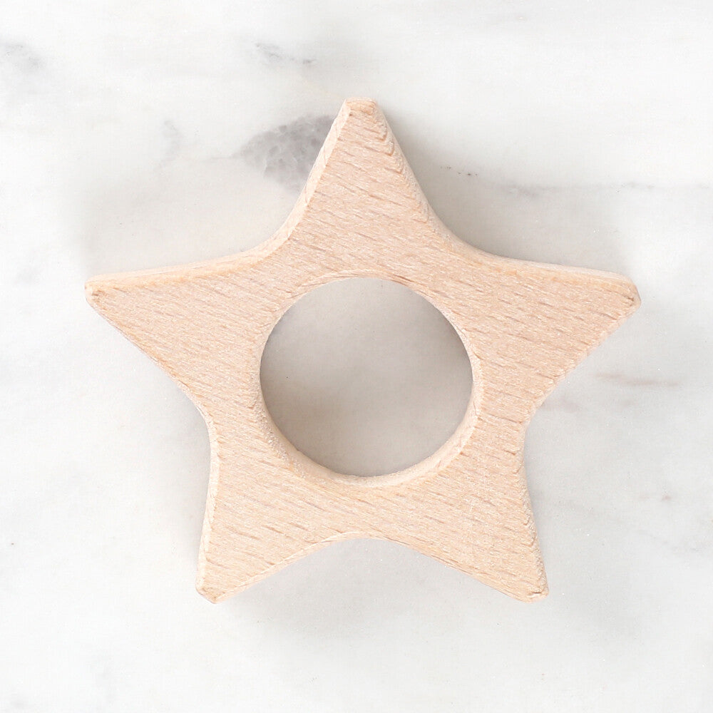 Loren Crafts Star Shaped Organic Wooden Teether Ring