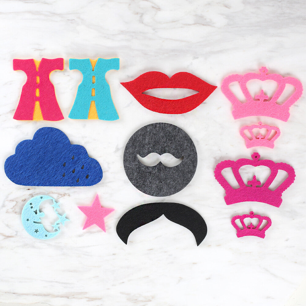Loren 10 Pack Party Theme Die Cut Felt Set-1