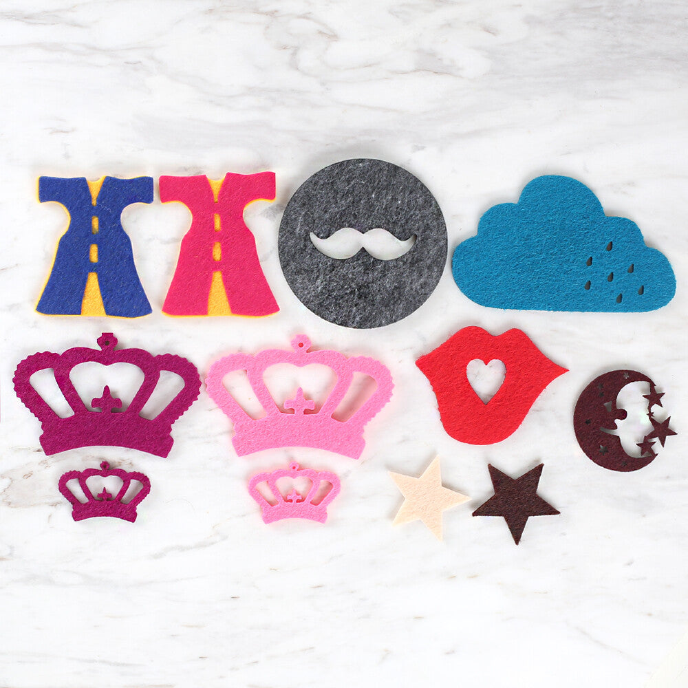 Loren 10 Pack Party Theme Die Cut Felt Set-3