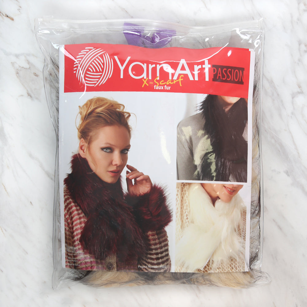 Yarnart X - Scarf Faux Fur Shawl Beige - F502