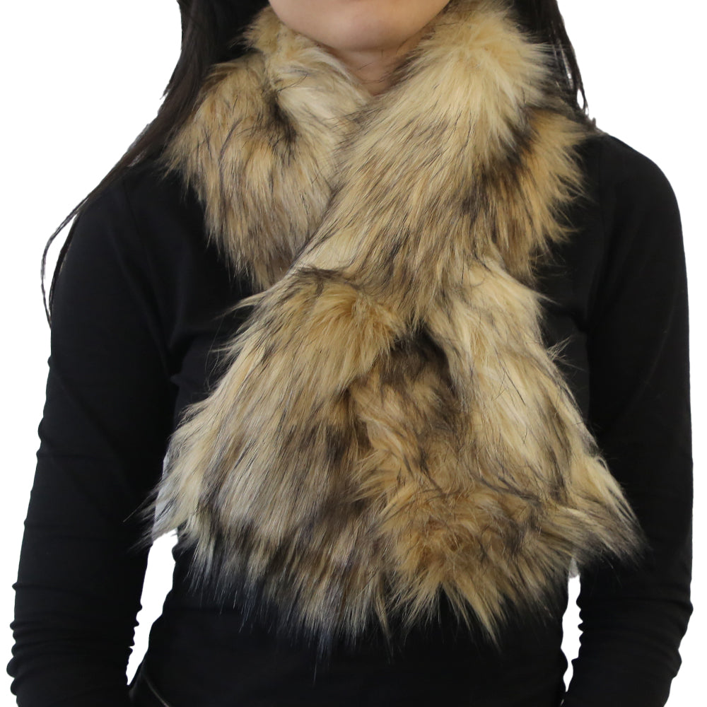 Yarnart X - Scarf Faux Fur Shawl Beige - F502
